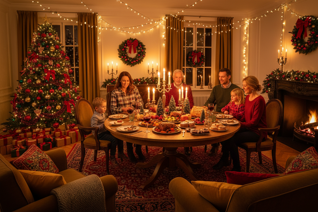 een gezeelig en sfeervol kerstinterieur met een mooi vlaams gezien die kerst viert